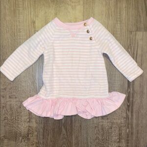 Pink Striped Ruffle Baby Dress